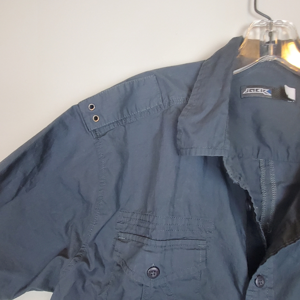 Jack Grey Military Style Button Down - Picture 3 of 7